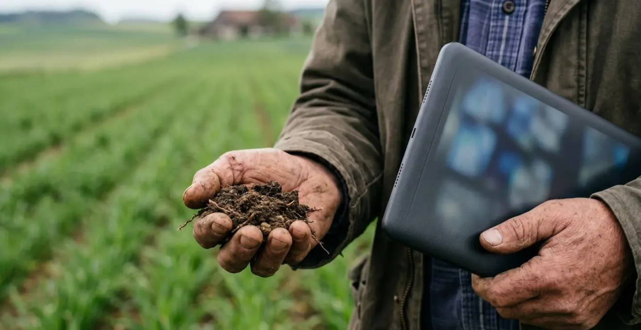 Symbolische Darstellung der präventiven Nährstoffbilanz-Steuerung in der modernen deutschen Landwirtschaft